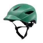 Casque de v�lo crazy safety urbain vert mat (l) avec lumi�re usb rechargeable - certifi� en1078