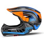 Casque de vlo enfant rockbros 2 - en - 1 intgr menton anti - choc et taille rglable - bleu