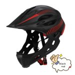 Casque de vlo intgral pour enfants ultralger - bmx skateboard - noir et rouge