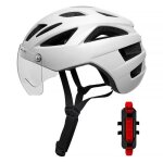 Casque de vlo universel avec pare - brise amovible - wozwe - blanc - adulte - vlo sur route
