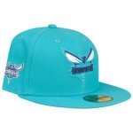 Casquette ajuste new era 59fifty - nba charlotte hornets - teal - blanc - homme - sportswear