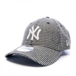 Casquette grise homme new era yankees - motifs pied de poule - visire incurve - taille ajustable