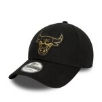 Casquette nba - new era - chicago bulls - 9forty - badge mtallique - noir