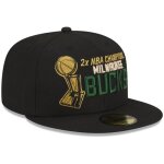 Casquette - new era - 59fifty - milwaukee bucks - noir - 100% polyester - homme