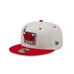 Casquette - new era - chicago bulls nba logo 9fifty - blanc - visi�re plate - fermeture boutons - pressions ...