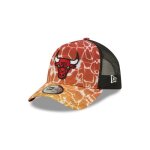 Casquette - new era - chicago bulls - orange noir - t - trucker - couronne structure