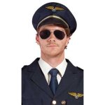 Casquette de pilote de lair - ptit clown - accessoire de mode - adulte - noir - coiffe de pilote de lair ...