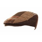Casquette plate � motif patchwork - homme marron