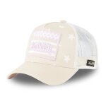 Vondutch casquette trucker ajustable femme - trucker - filet rigide - beige blanc rose - visire arrondie ...