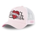 Casquette trucker - von dutch - love - strass en forme de coeur - filet blanc