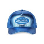 Casquette trucker - von dutch - simili peau de reptile - bleu / blanc - visi�re arrondie - filet rigide ...