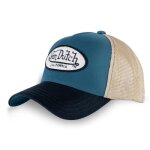 Vondutch casquette trucker terry homme - trucker - filet rigide - bleu beige - visi�re arrondie