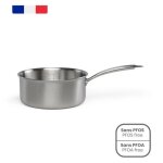 Casserole en acier inoxydable 18 / 10 brigade 20 cm - livoo - mep161 - acier inox. triply - tous feux ...