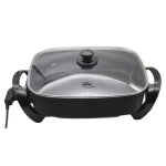 Casserole �lectrique en fonte daluminium avec couvercle en verre