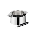 Casseroles - lagostina - esperta triply - lot de 3 pices - poigne amovible - aluminium et inox