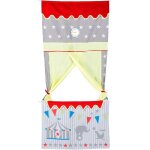 Castelet de marionnettes � suspendre - roba - d�cor cirque gris / rouge / jaune