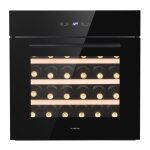 Cave  vin encastrable klarstein - porte en verre - zone unique - protection uv - 30 bouteilles - noir ...