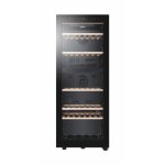 Haier hws79gdg ? cave � vin double zone 79 bouteilles (190 l) porte vitr�e anti - uv 127 cm noir