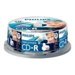 Cd - r philips cr7d5jb25 - 25 supports - 700 mo (80 min) 52x - surface imprimable par jet dencre