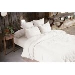 Parure de lit 260 x 240 cm ? double gaze de coton ? + 2 taies 60 x 60 ? blanc