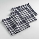 Serviettes de table - ligne decor - 45 x 45 cm - coton tiss - noir - lot de 3