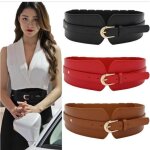 Ceinture en cuir lastique pour femmes - ecelen - grande boucle style vintage - noir - largeur 6. 5 - ...