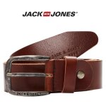 Ceinture - jack and jones - marron fonc� - cuir robuste - boucle en m�tal - style classique