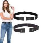 Ceinture lastique sans boucle - caf noir - noir - lastique - femme