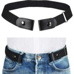 Ceinture lastique sans boucle unisexe - noir