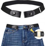 Ceinture lastique - sans boucle - mixte - peau de vache - 102cm - noir