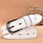 Ceinture femme - cw? - cuir vintage ajour - blanc
