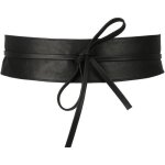 Ceinture pour femme - olivia - n1738 - cuir de vachette - noir - large  nouer