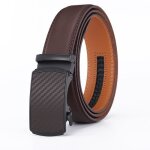 Ceinture homme - fondupin - cuir avec boucle � cliquet automatique - marron - 115 - 125cm