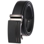 Ceinture - homme - cuir de vache - rglable  cliquet - boucle automatique - noir