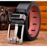 Ceinture pour hommes en cuir véritable - ecelen - 110 cm - noir - homme - boucle ardillon fantaisie vintage ... Ceinture pour hommes en cuir véritable - ecelen - 110 cm - noir - homme - boucle ardillon fantaisie vintage ...