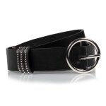Isotoner ceinture dtails clouts noir femme