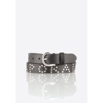 Ceinture - kaporal - femme kenda - cuir noir - inscription cloute - fermeture boucle