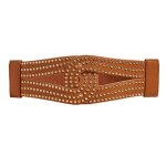 Ceinture - femme - large cloute - lastique extensible - marron - style punk
