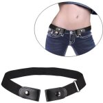 Ceinture sans boucle invisible extensible - femme - noir - taille plus - lastique - dcontracte