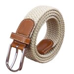 Ceinture - toile - beige - boucle ardillon - 105 cm - mixte