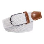 Ceinture - toile - boucle ardillon - blanc - 105 cm - mixte