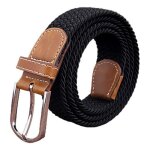 Ceinture - toile - boucle ardillon - noir - 105 cm - unisexe