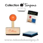 Cline - tampon prnom en bois avec encreur