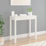 Cen table console blanc 80x40x75 cm bois massif de pin - hb20143 Cen table console blanc 80x40x75 cm bois massif de pin - hb20143