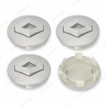 Centre roue 4�od57mm cache moyeux pour renault badge logo argent