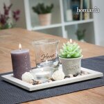 Centre de table homania - candles & garden - bougeoirs en c�ramique - blanc violet et vert