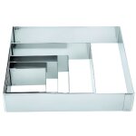 Moule � p�tisserie - inox - cercle carr� - 6x6 cm - couleur gris - dimensions 6x4 cm