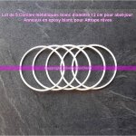 Cercle mtallique - lealoo - lot de 5 - blanc - 12 cm - pour abat - jour et attrapes - rves