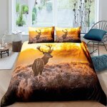 Cerf parure de lit 3 pieces 1 housse de couette 220 * 240cm et 2 taies doreillers 63 * 63cm