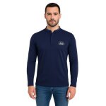 Cerruti 1881 polo manches longues uni firenza bleu marine homme